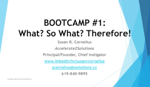 startup bootcamp what, so what, therefore